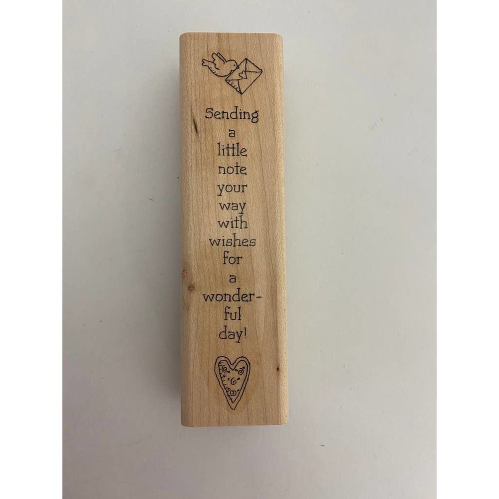 Wood Rubber Stamp Bird Letter Sending A Little Note Your Way Scrapbooking